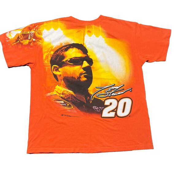 VINTAGE TONY STEWART NASCAR ORANGE AND BLACK SHIRT ALL OVER PRINT CHASE XLARGE - Picture 5 of 8